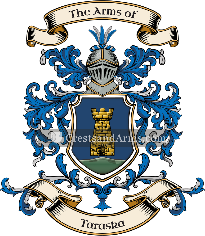 The Taraska coat of arms, drawn from the recorded blazon