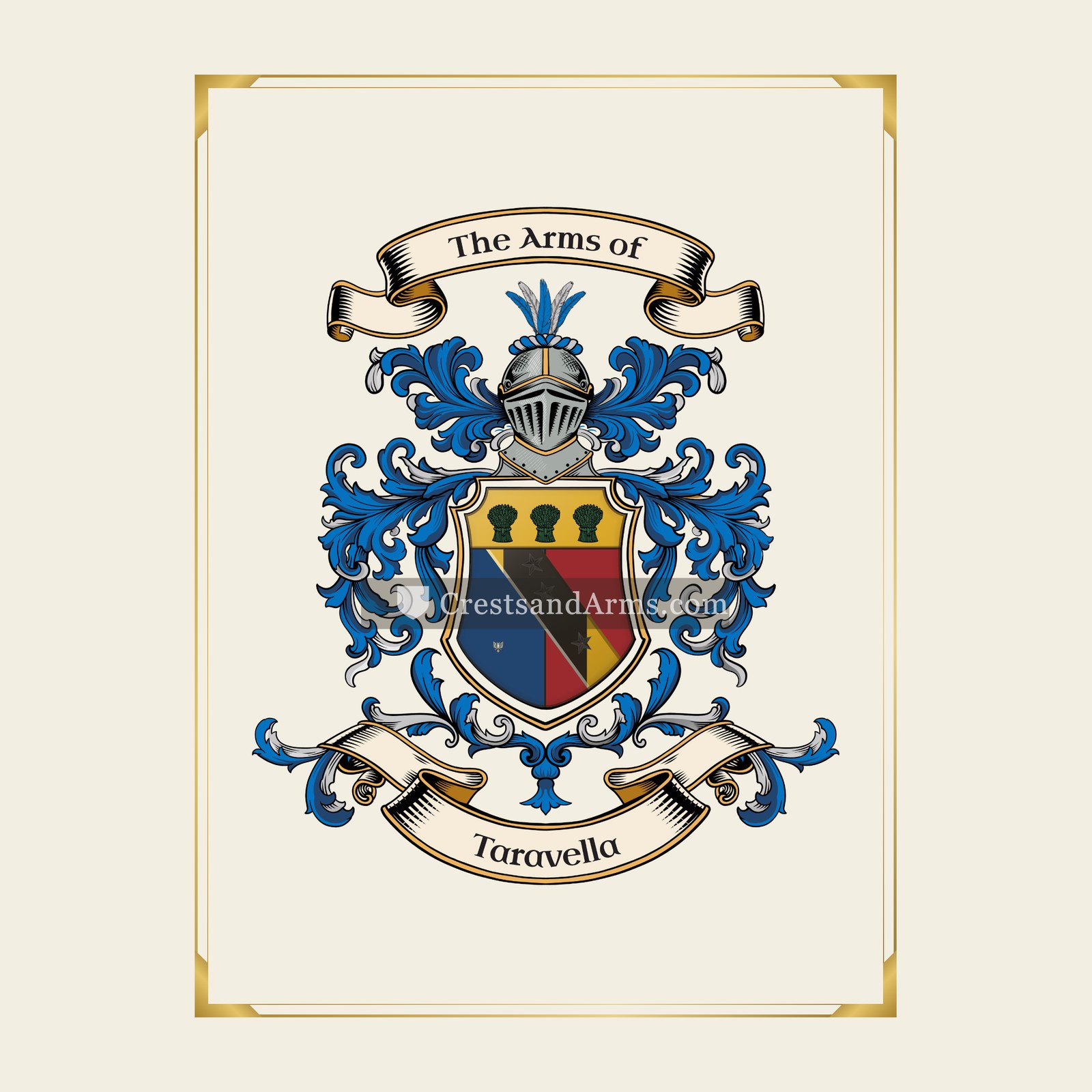 With gold border