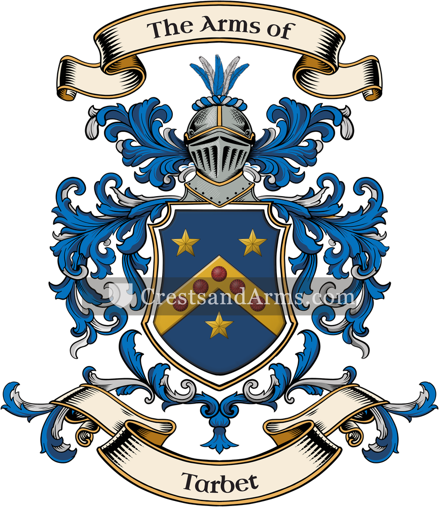 The Tarbet coat of arms, drawn from the recorded blazon