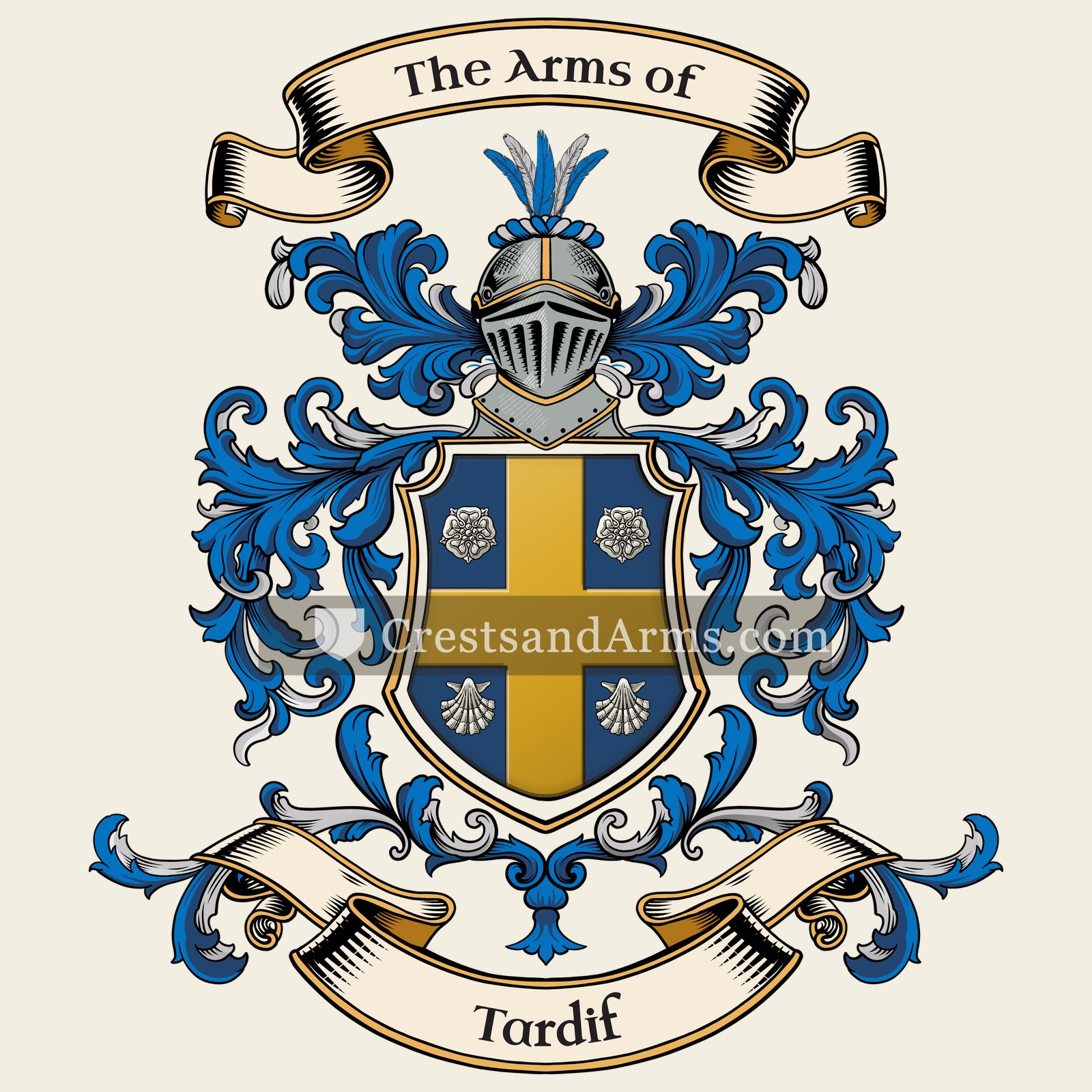 The Tardif coat of arms, drawn from the recorded blazon