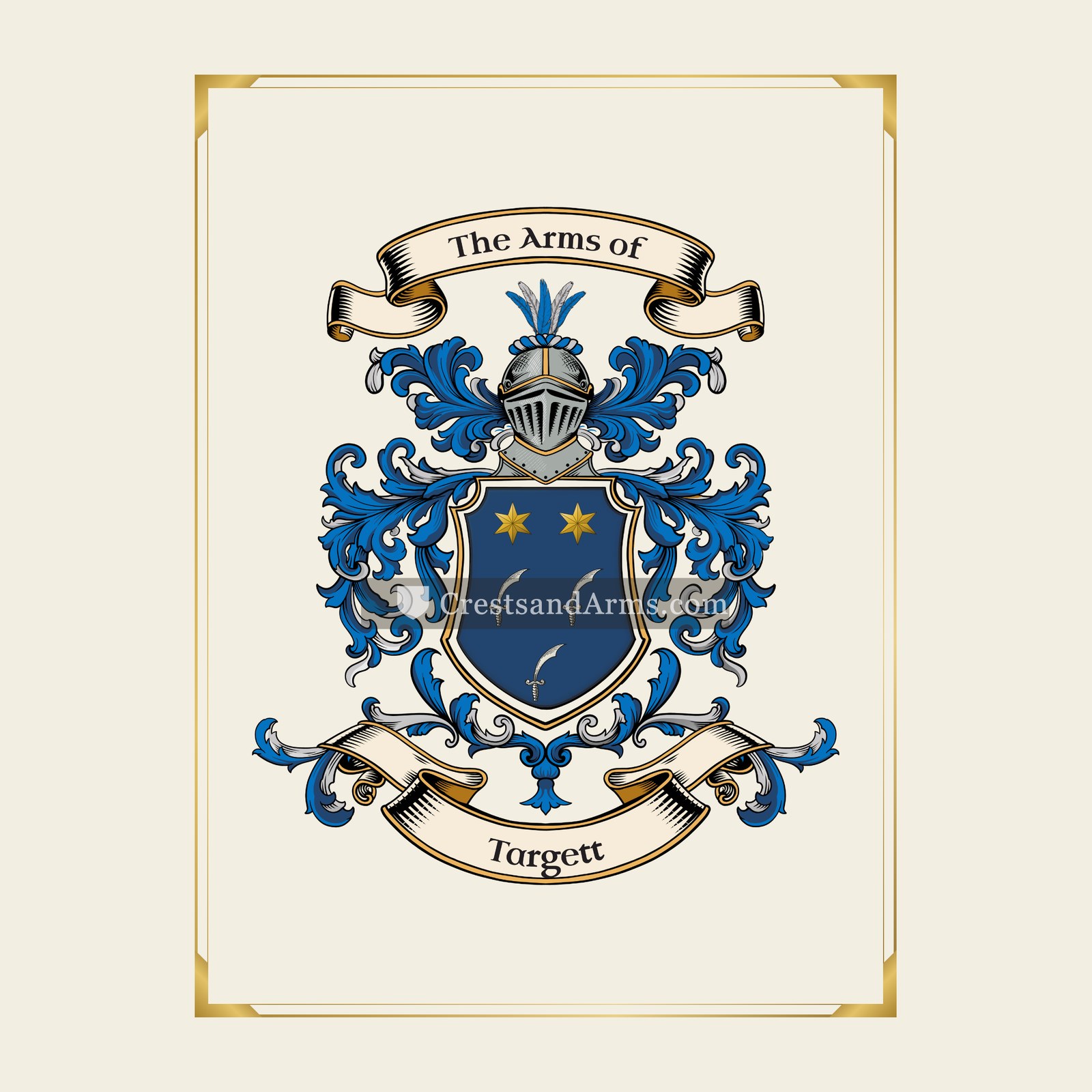 With gold border