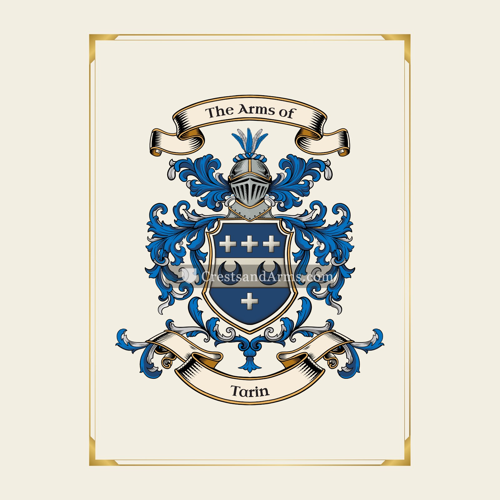With gold border