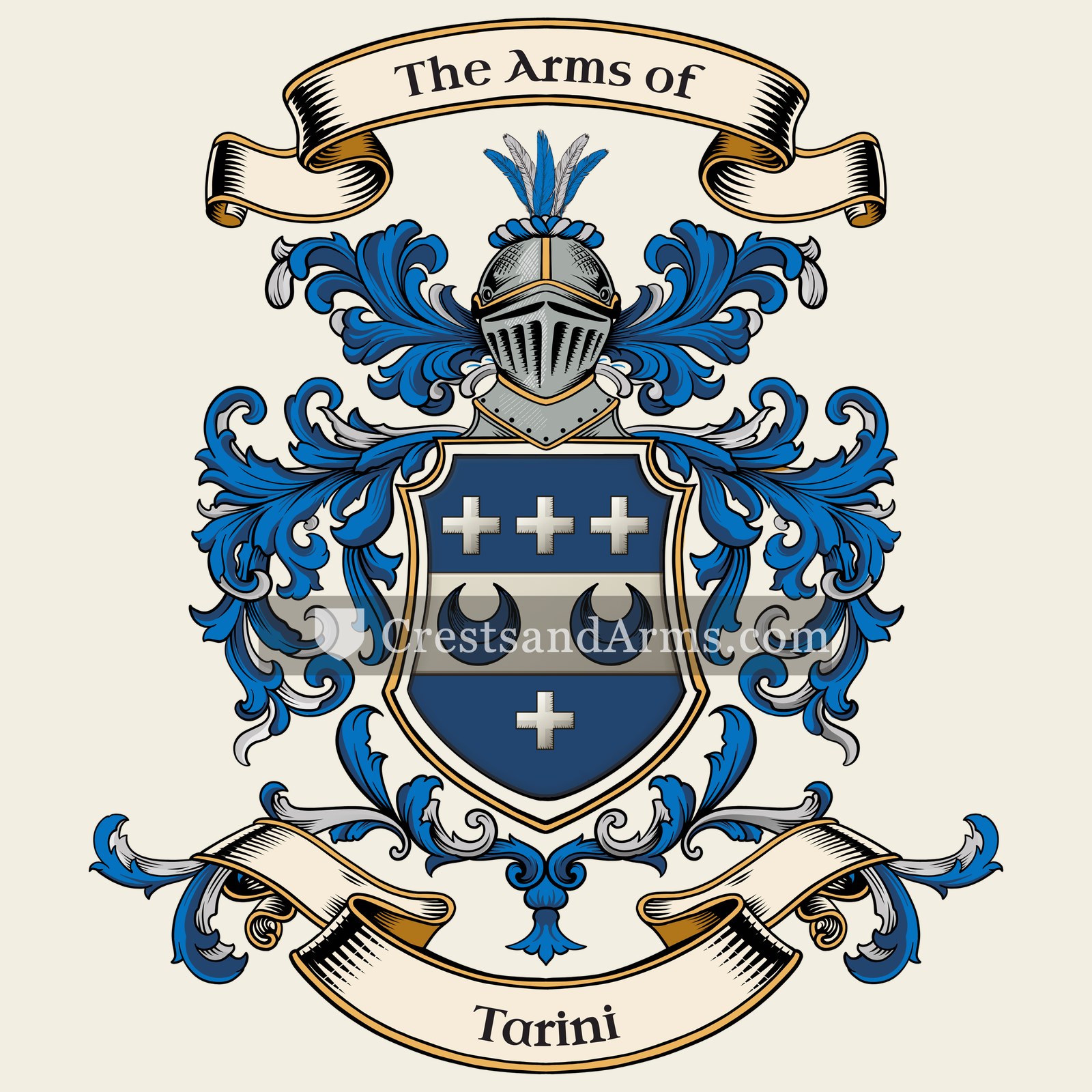 The Tarini coat of arms, drawn from the recorded blazon