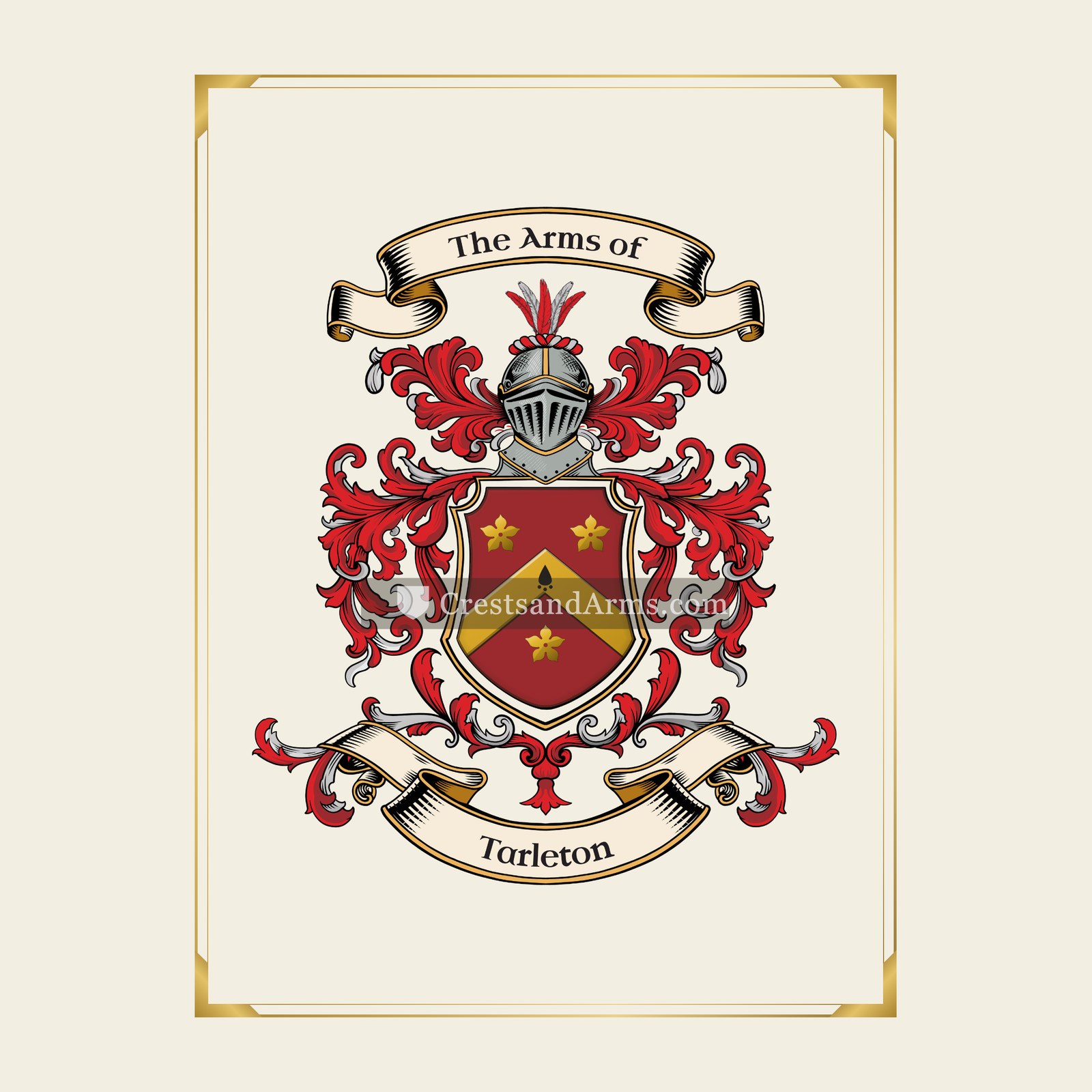 With gold border