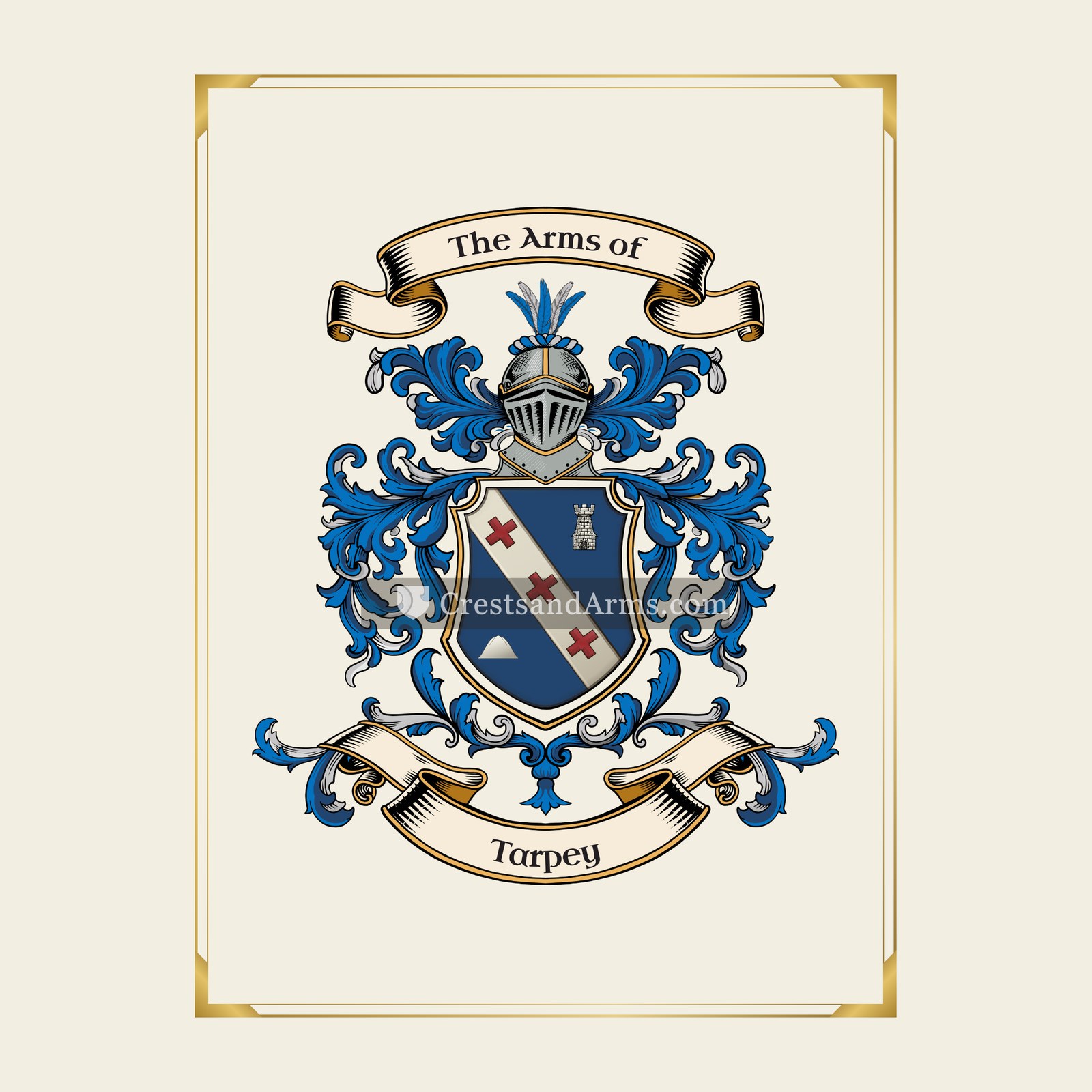 With gold border