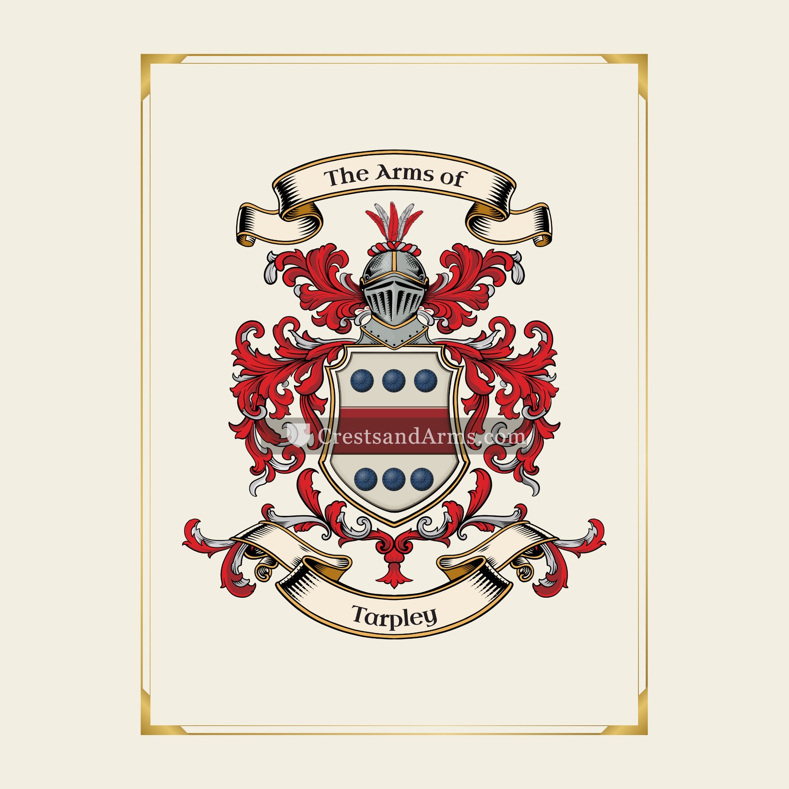 With gold border