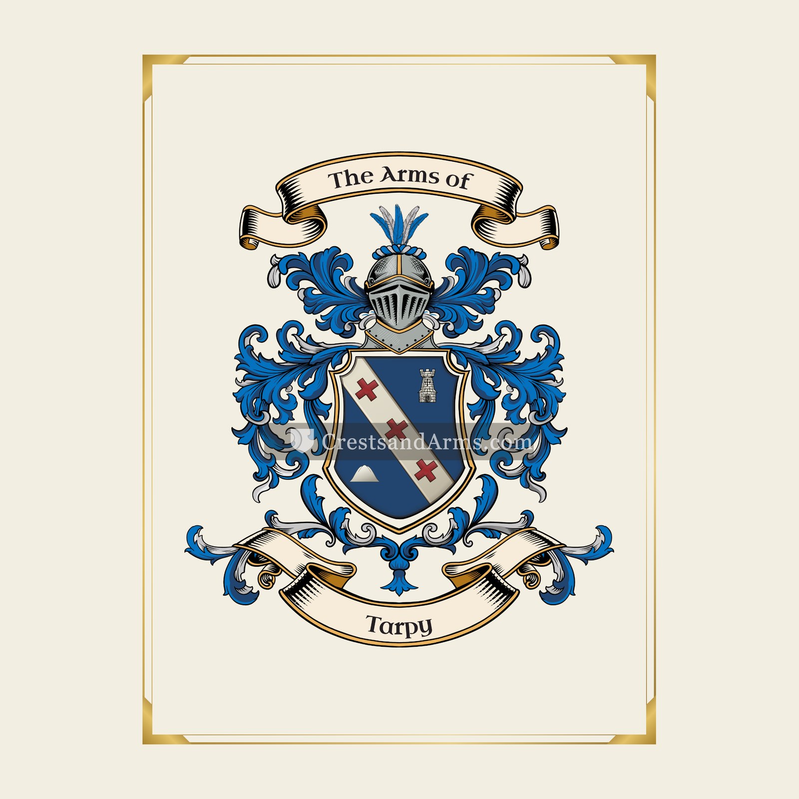 With gold border