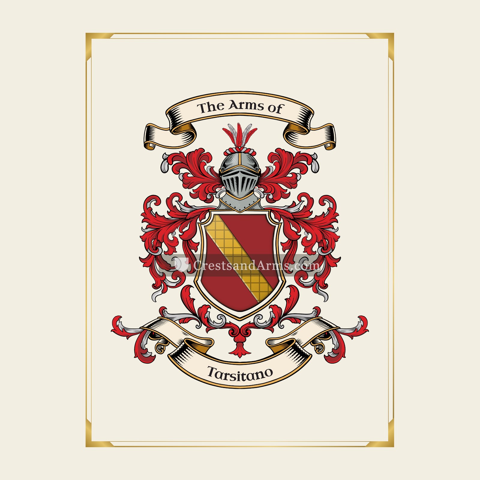 With gold border