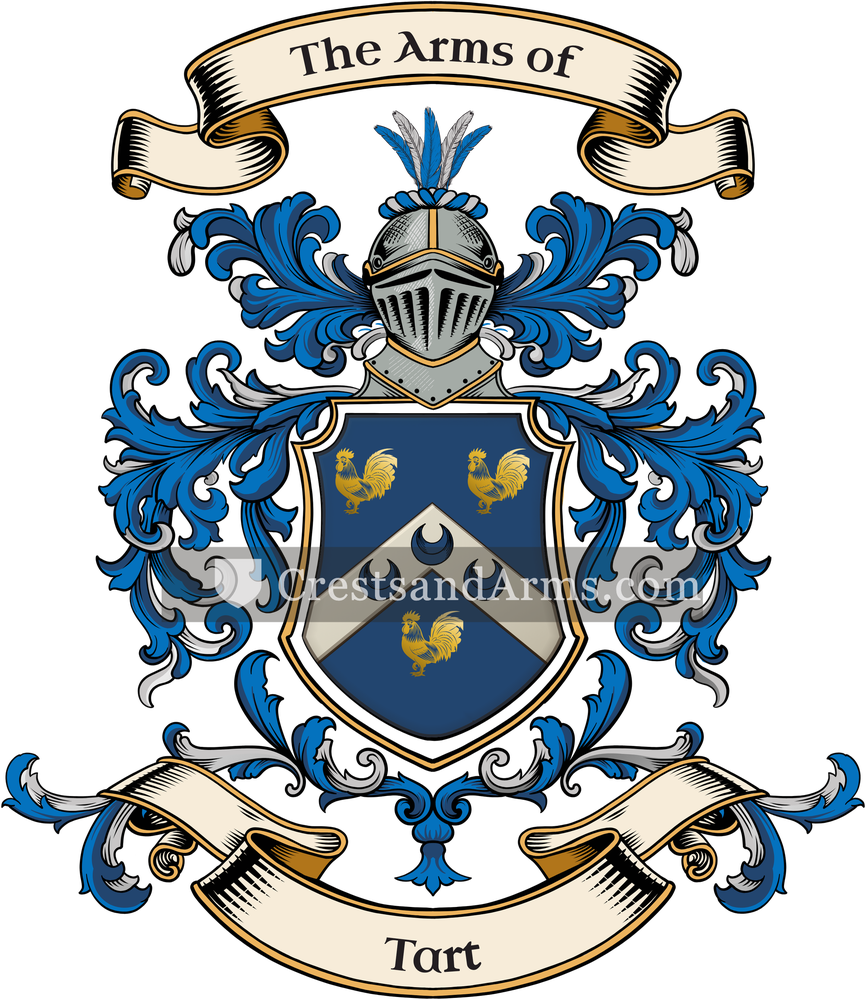 The Tart coat of arms, drawn from the recorded blazon