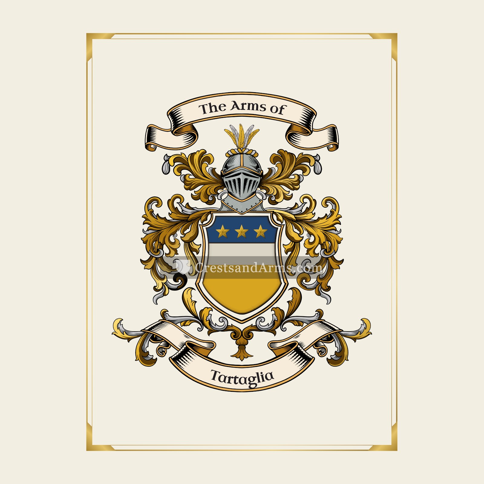With gold border