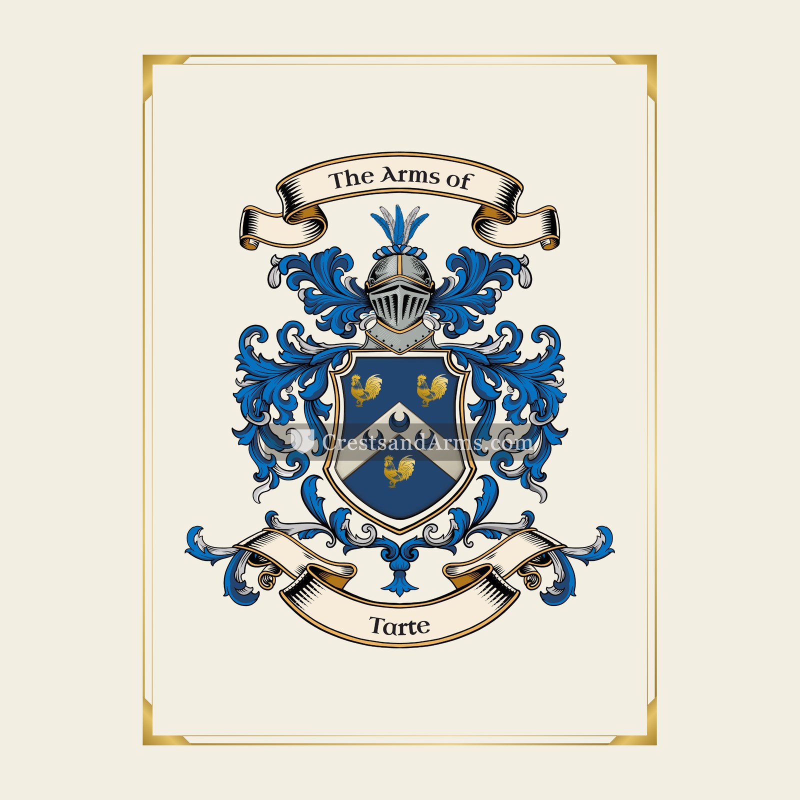With gold border