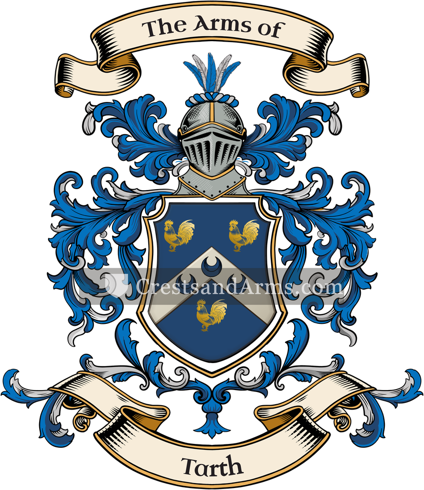 The Tarth coat of arms, drawn from the recorded blazon