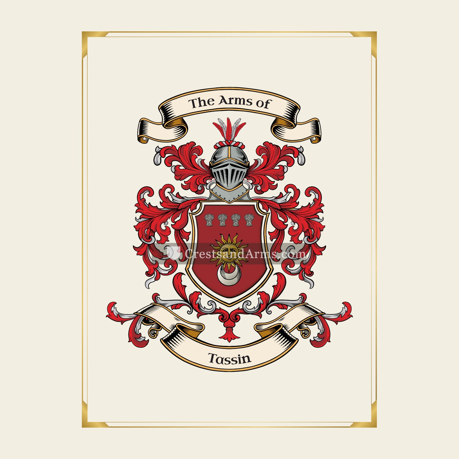 With gold border