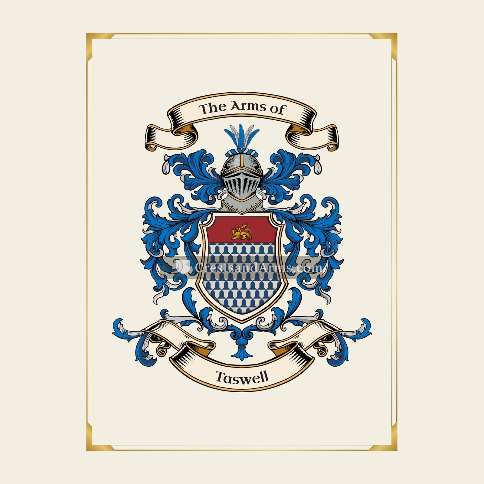With gold border