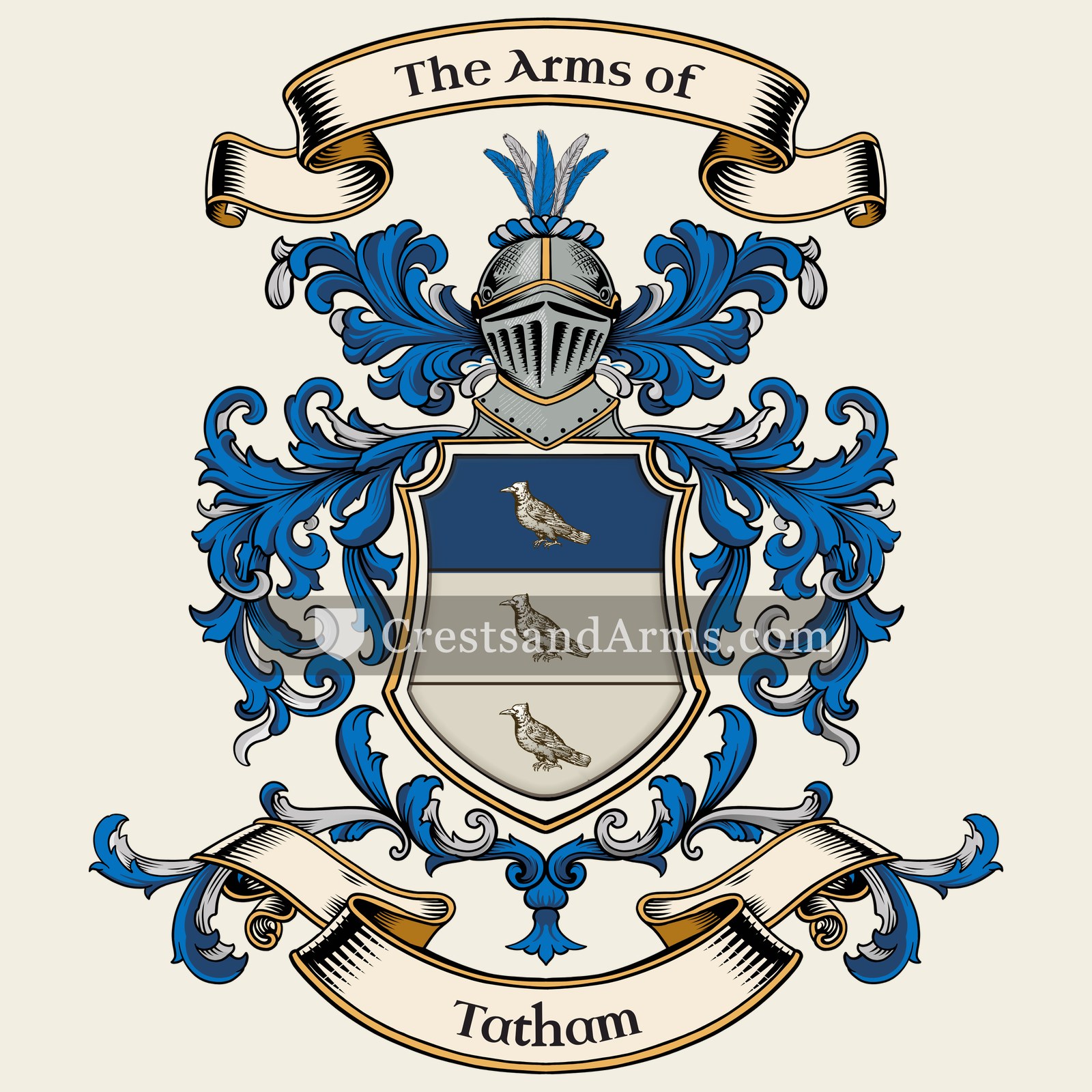 The Tatham coat of arms, drawn from the recorded blazon