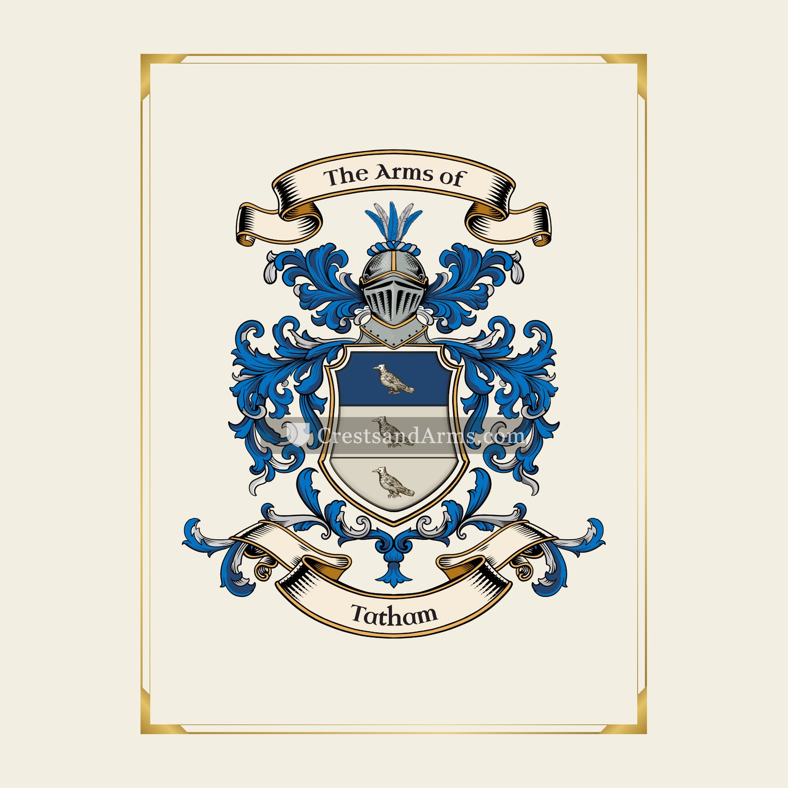 With gold border