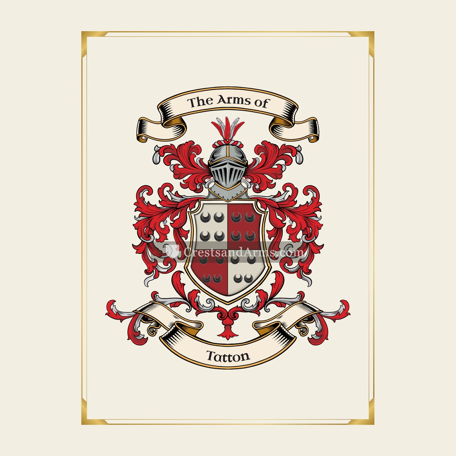 With gold border