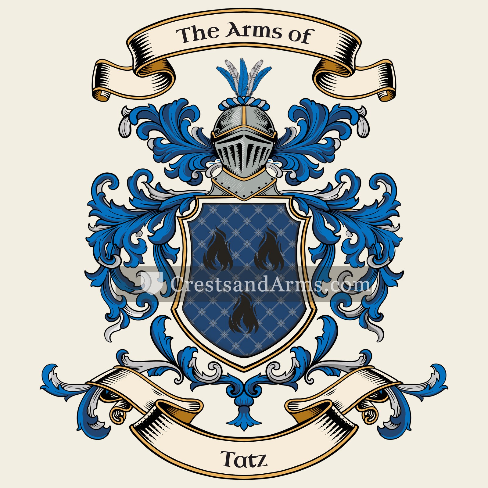 The Tatz coat of arms, drawn from the recorded blazon