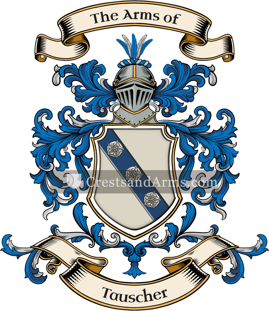 The Tauscher coat of arms, drawn from the recorded blazon