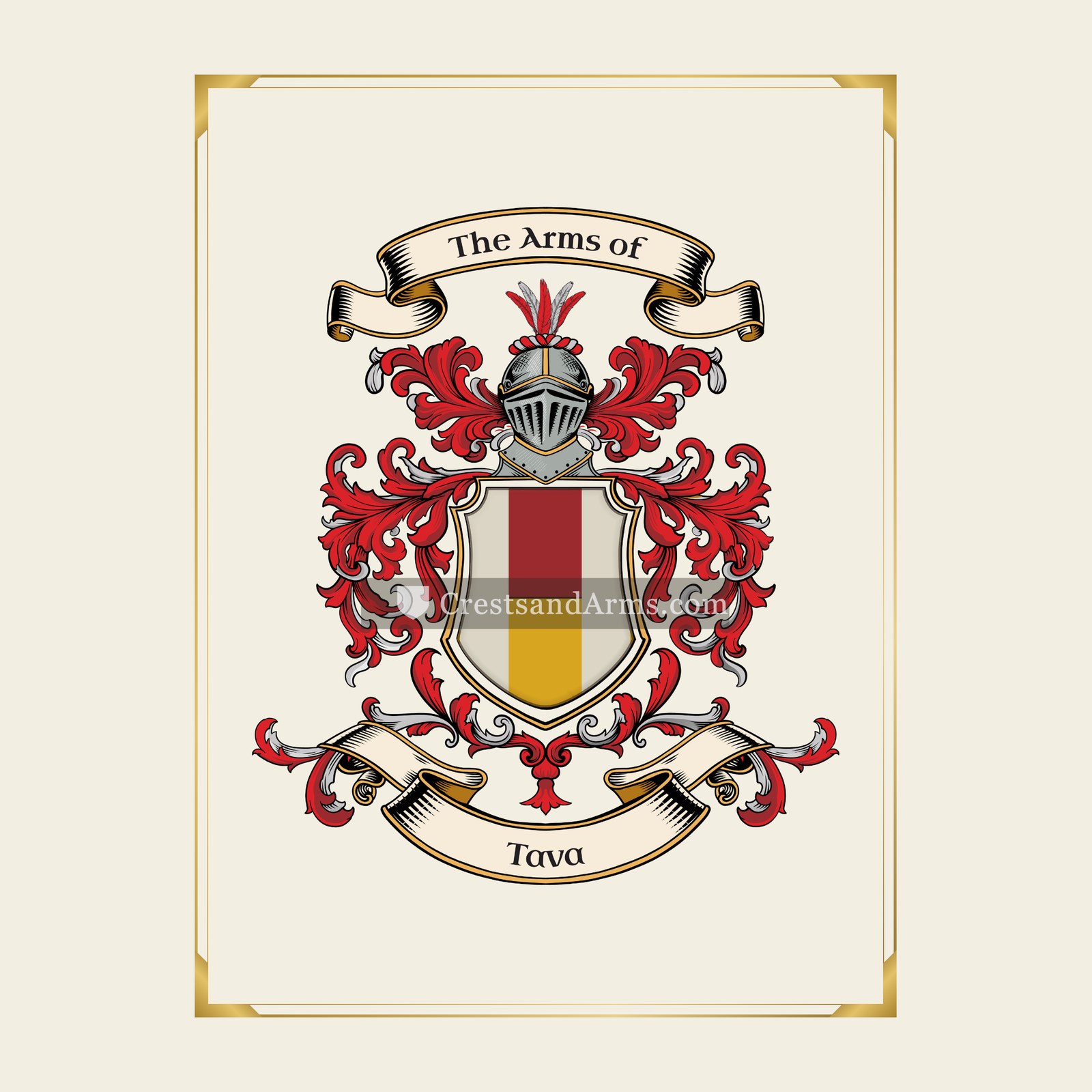 With gold border