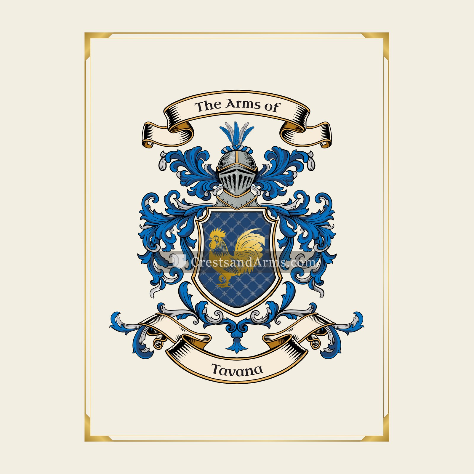 With gold border