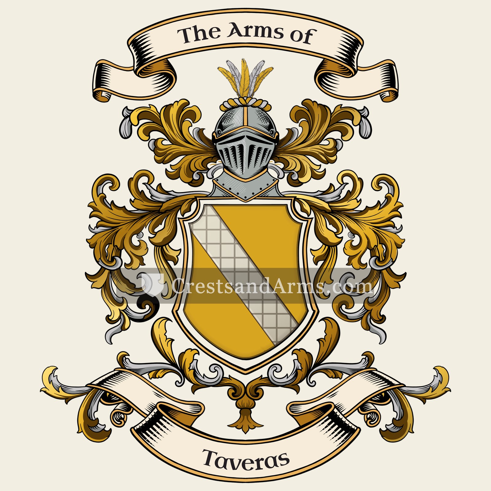 The Taveras coat of arms, drawn from the recorded blazon