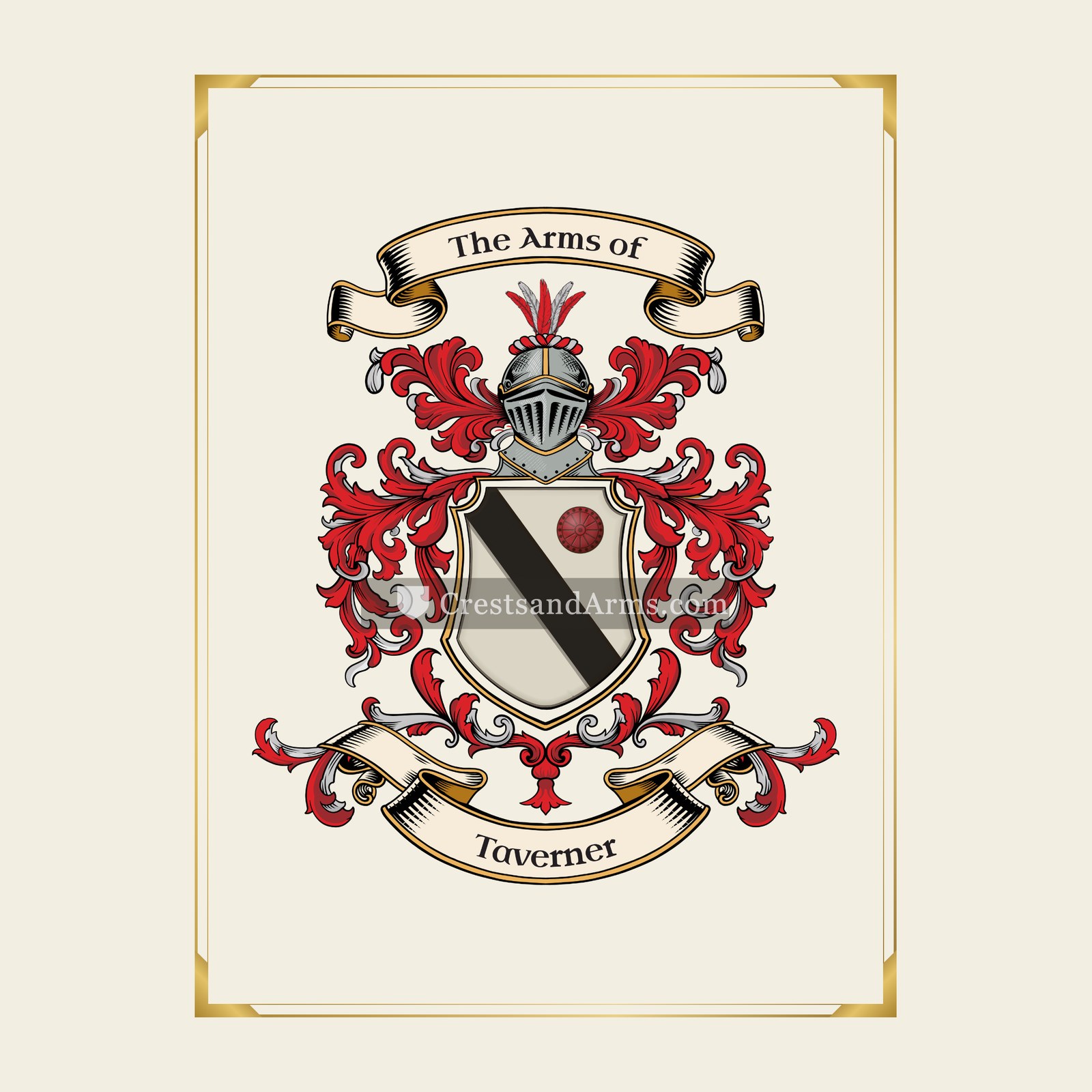 With gold border