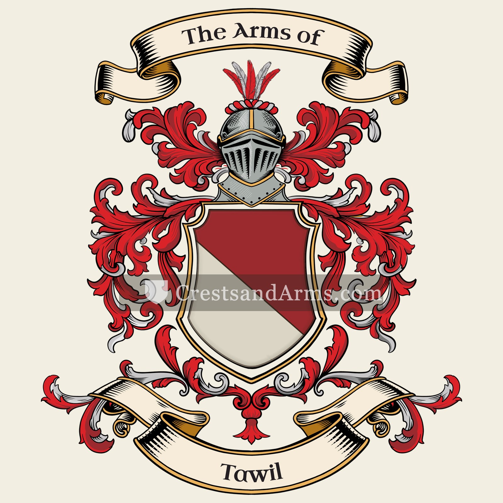 The Tawil coat of arms, drawn from the recorded blazon