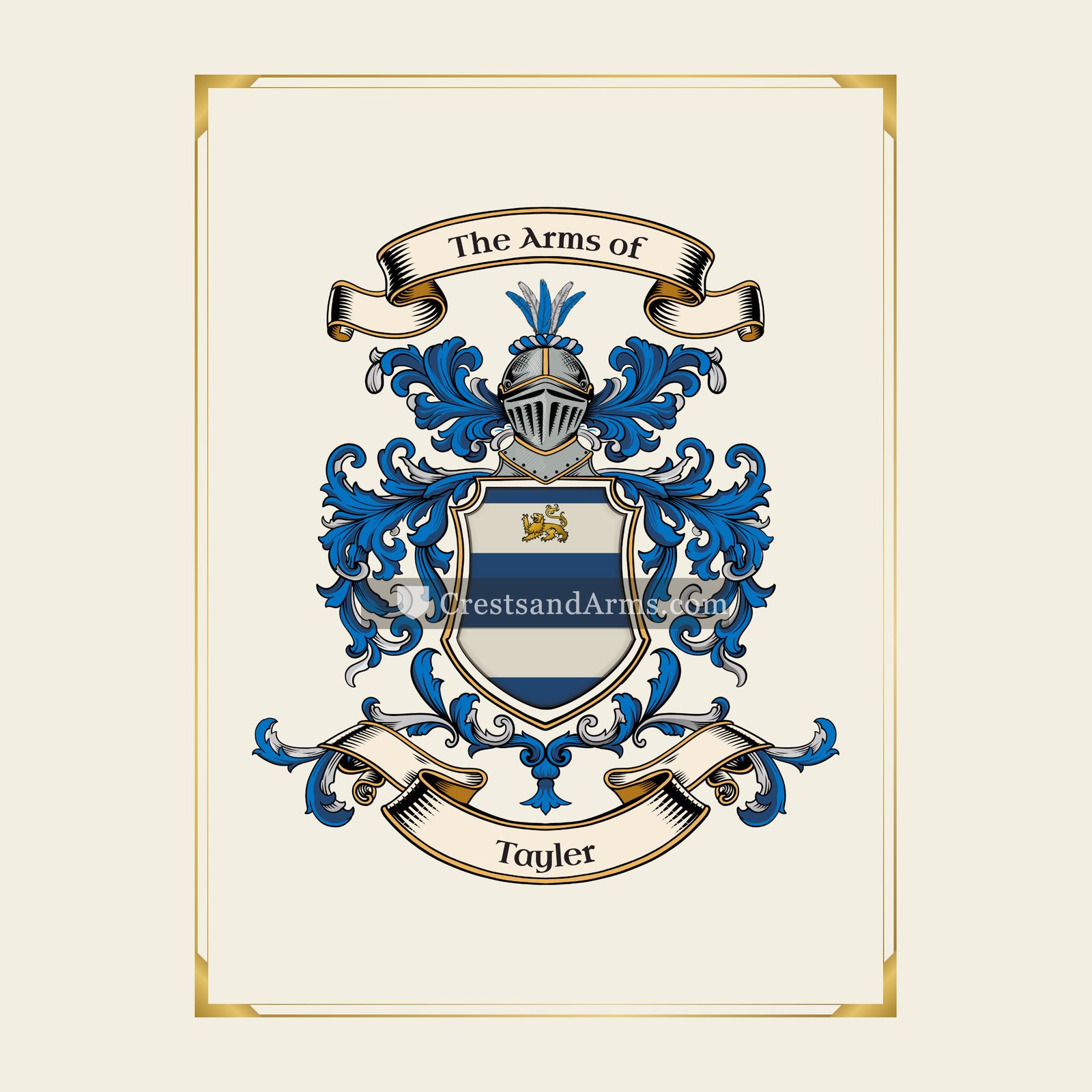 With gold border