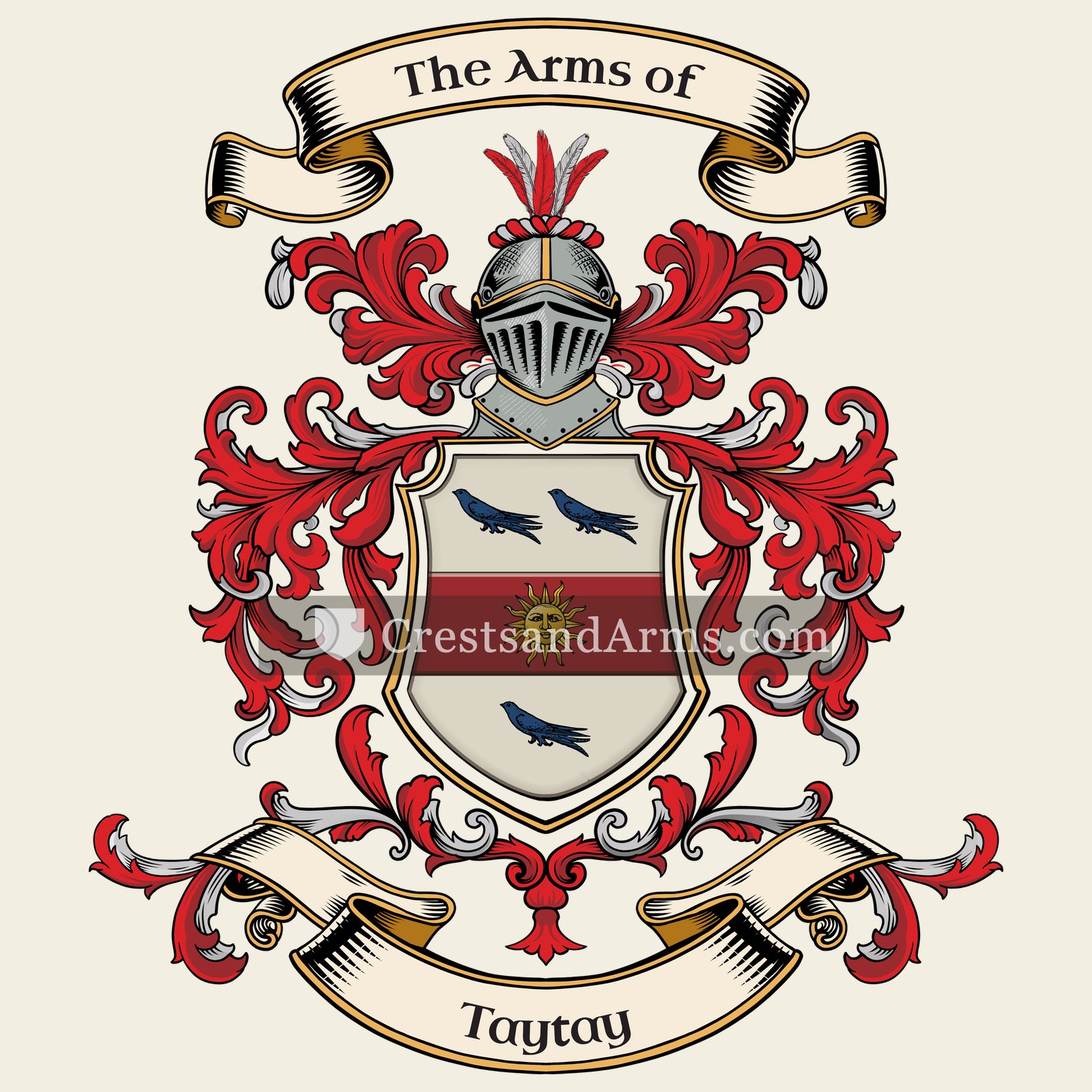 The Taytay coat of arms, drawn from the recorded blazon