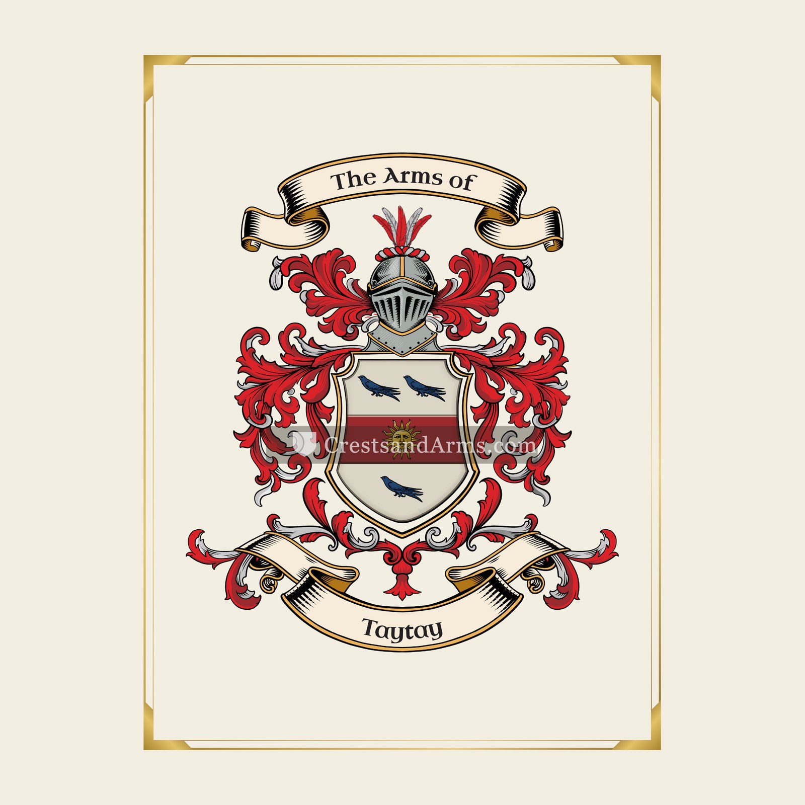 With gold border