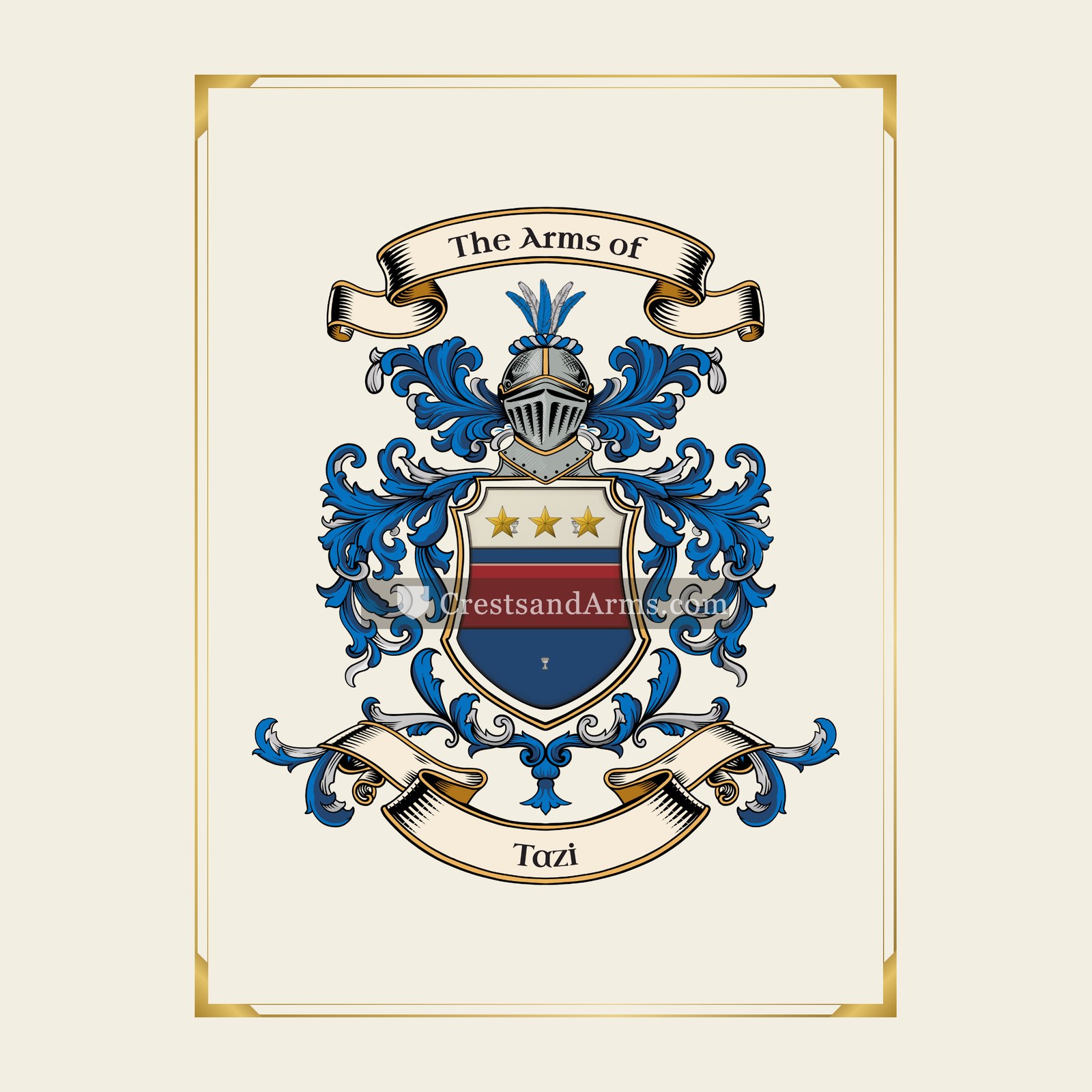 With gold border