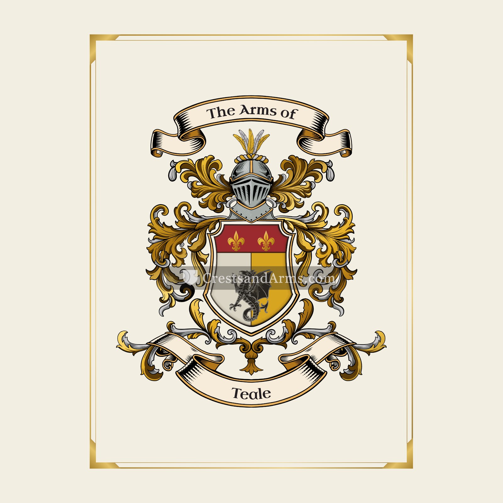 With gold border