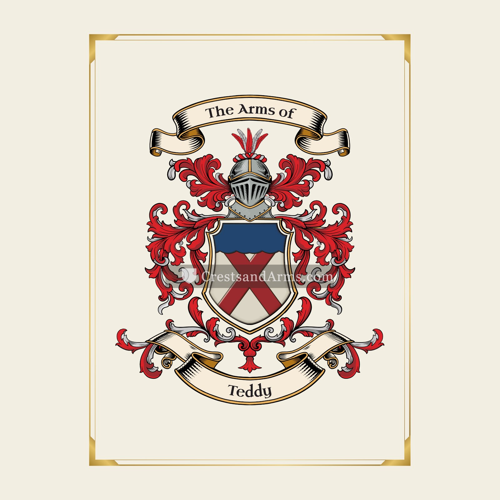 With gold border