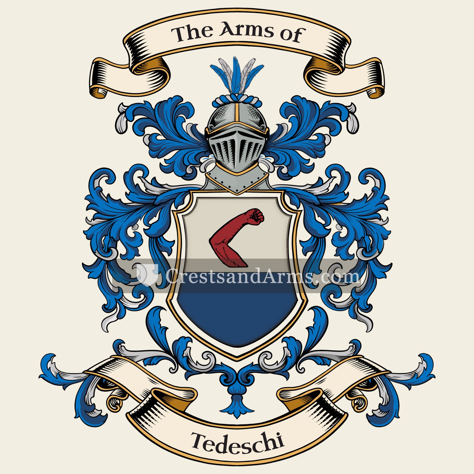 The Tedeschi coat of arms, drawn from the recorded blazon