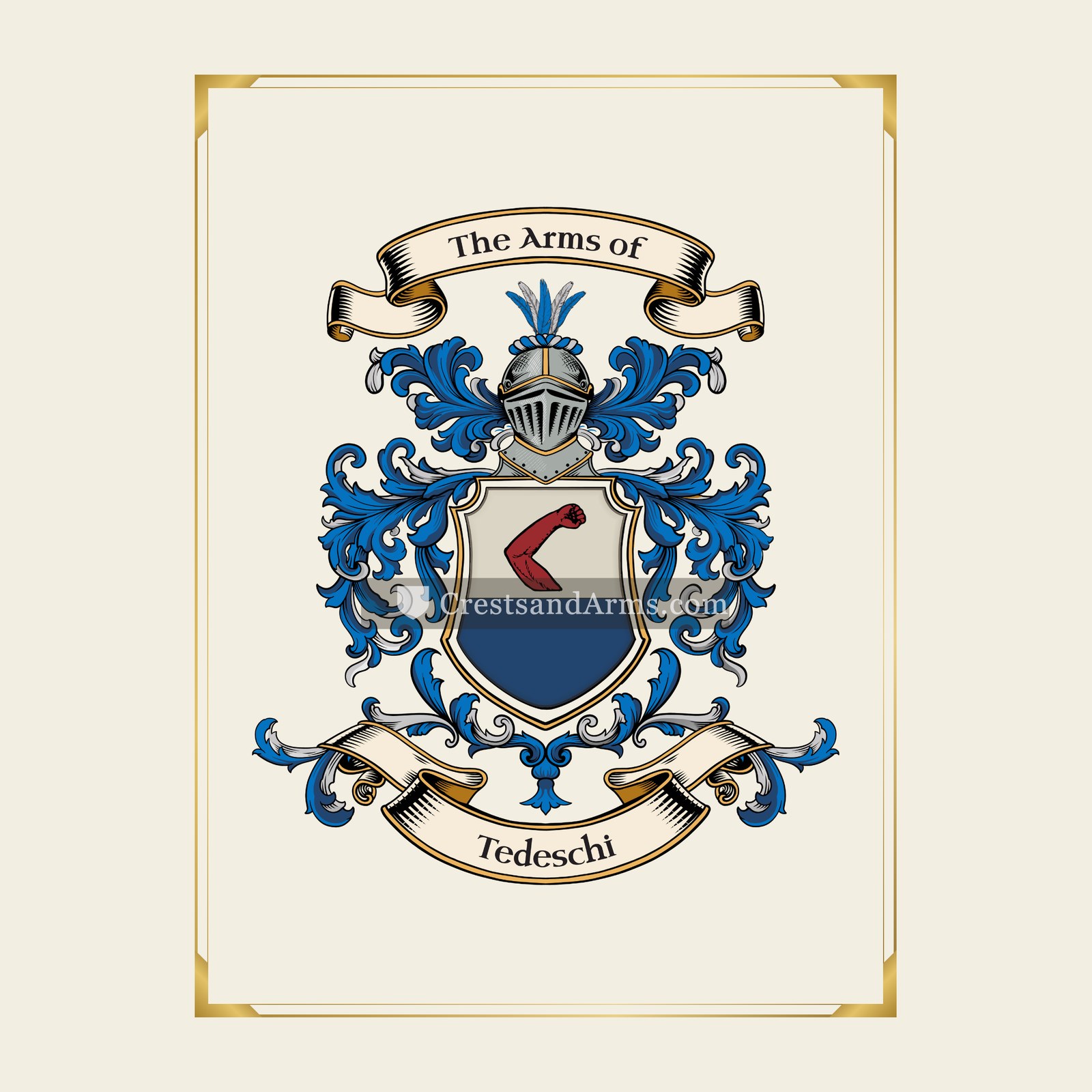 With gold border