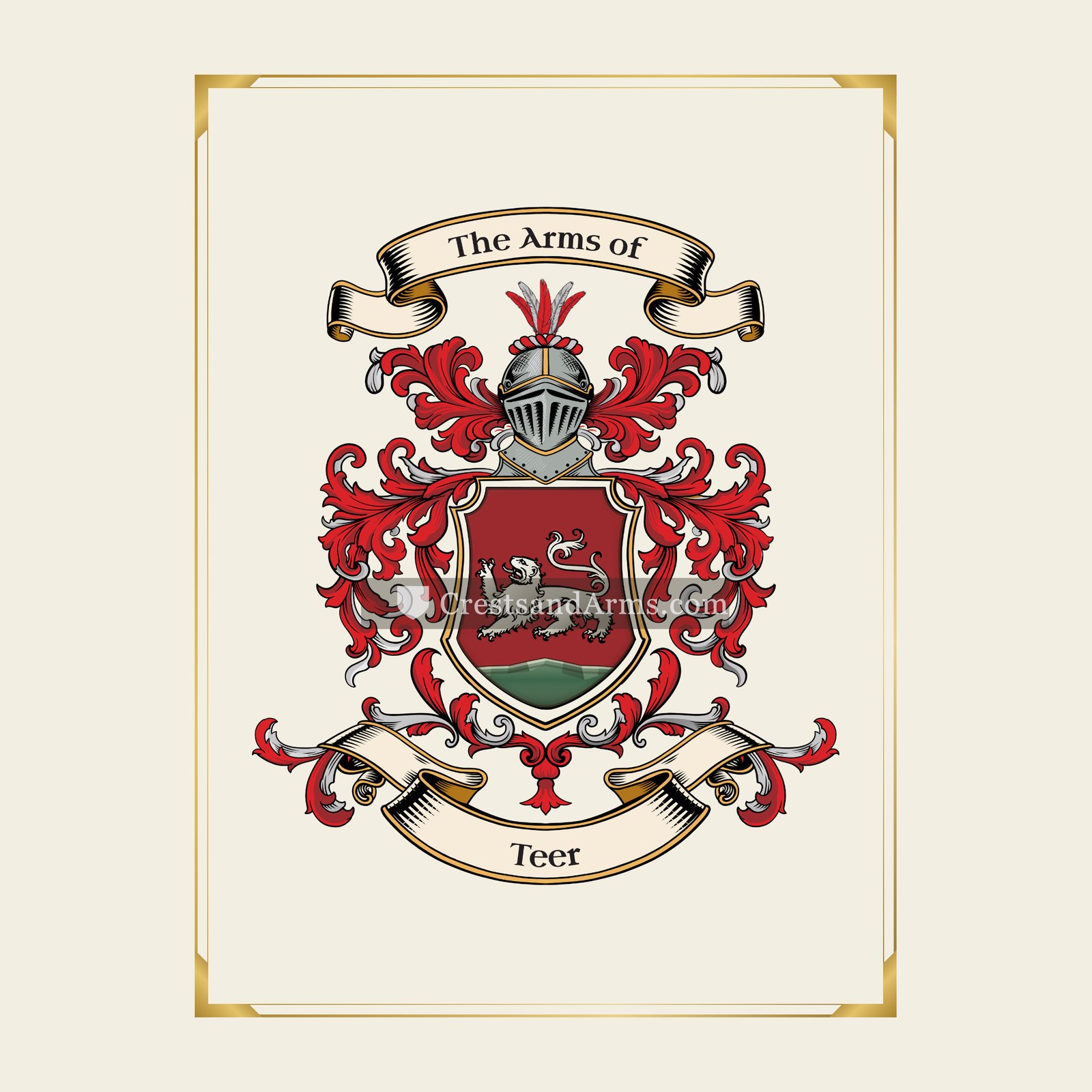 With gold border