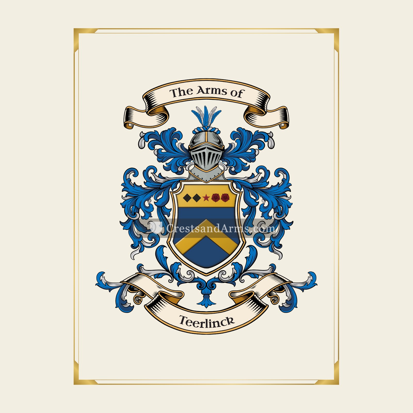 With gold border