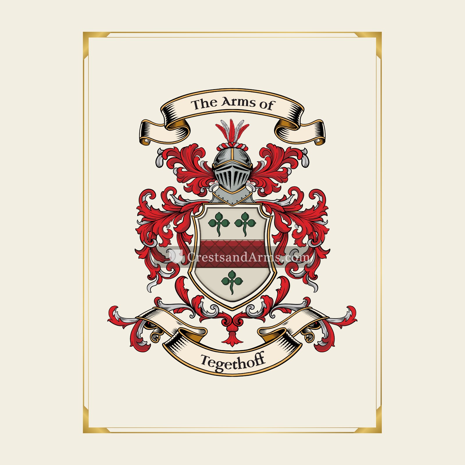 With gold border
