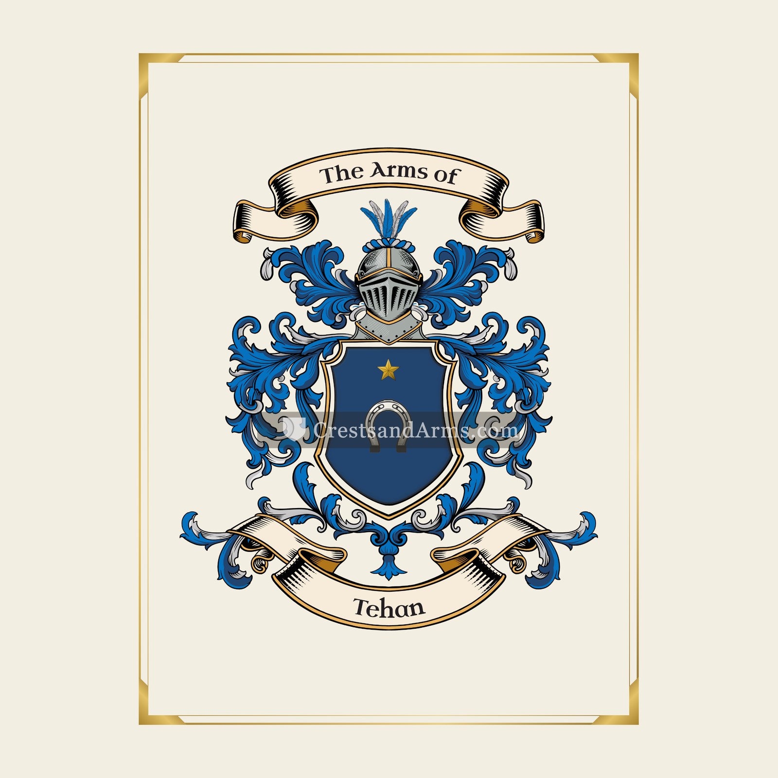 With gold border