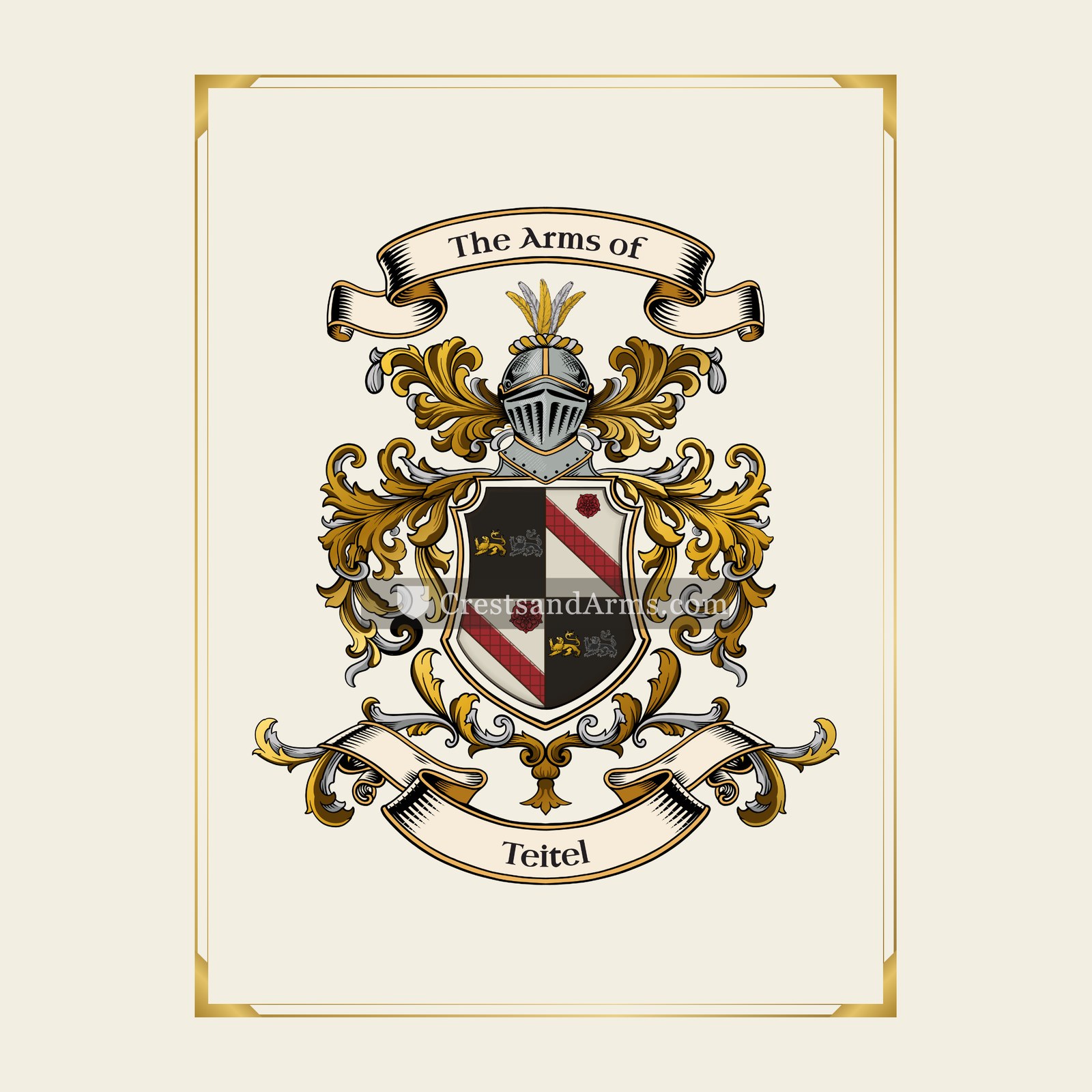 With gold border