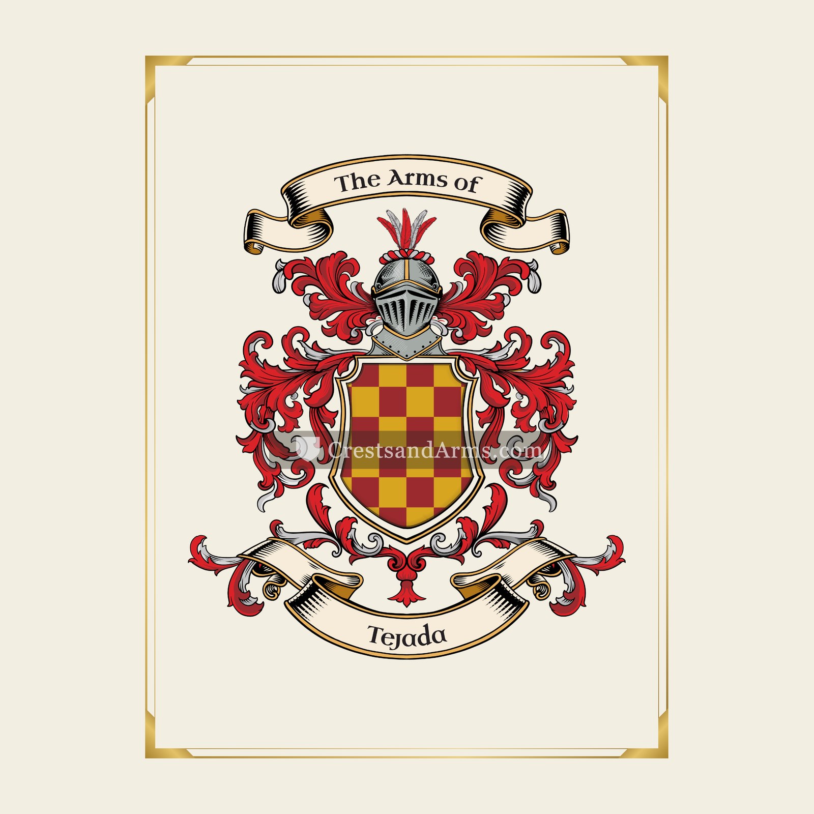With gold border