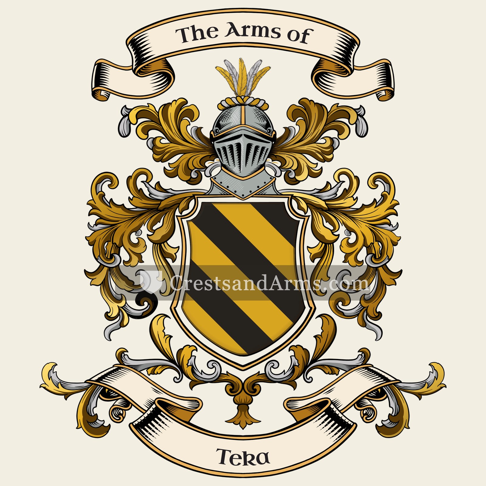 The Teka coat of arms, drawn from the recorded blazon