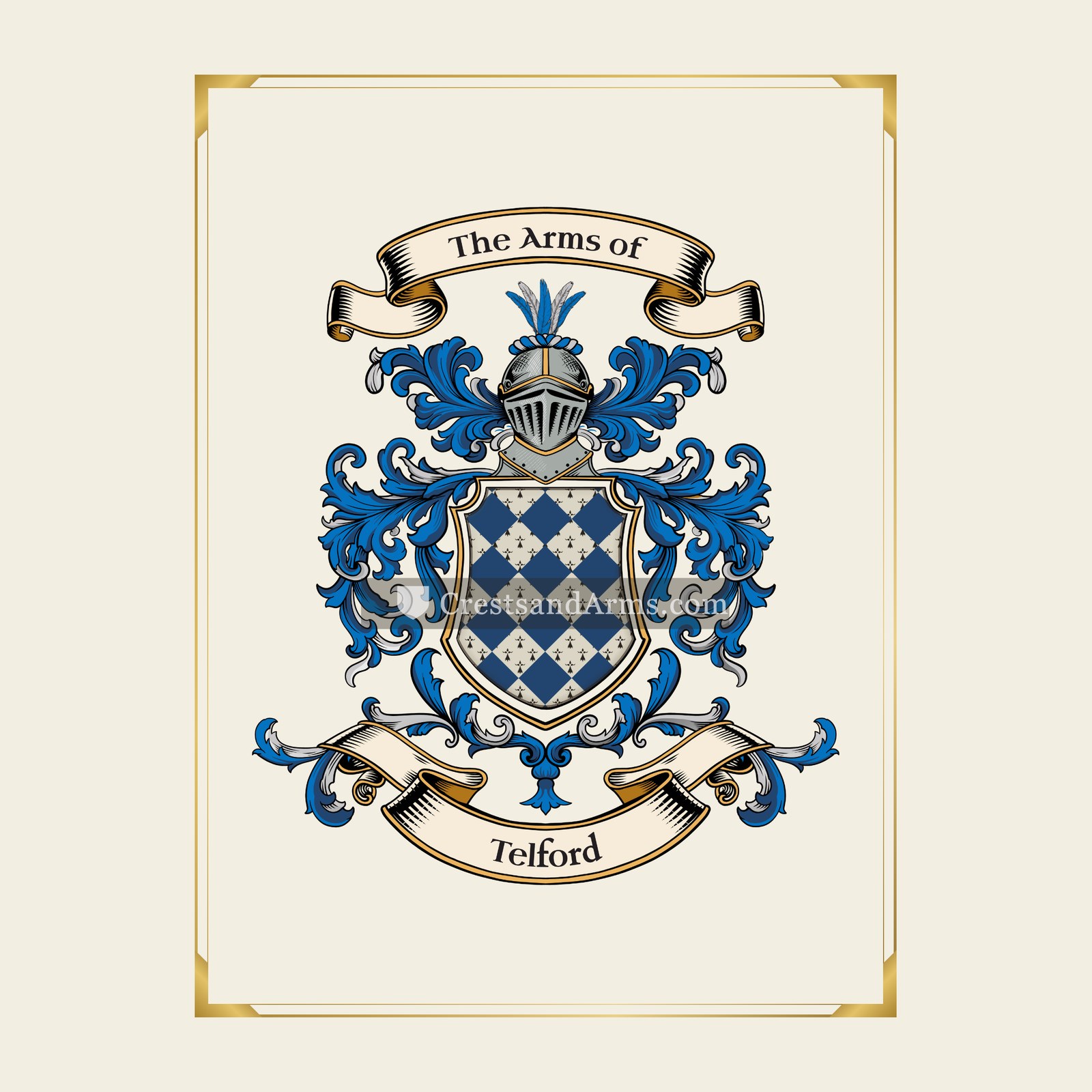 With gold border