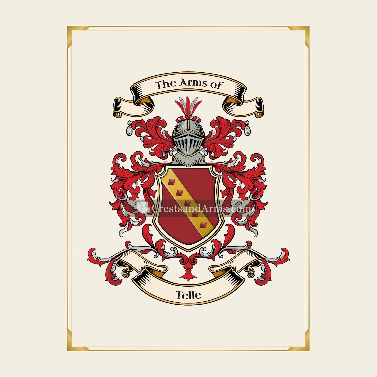 With gold border