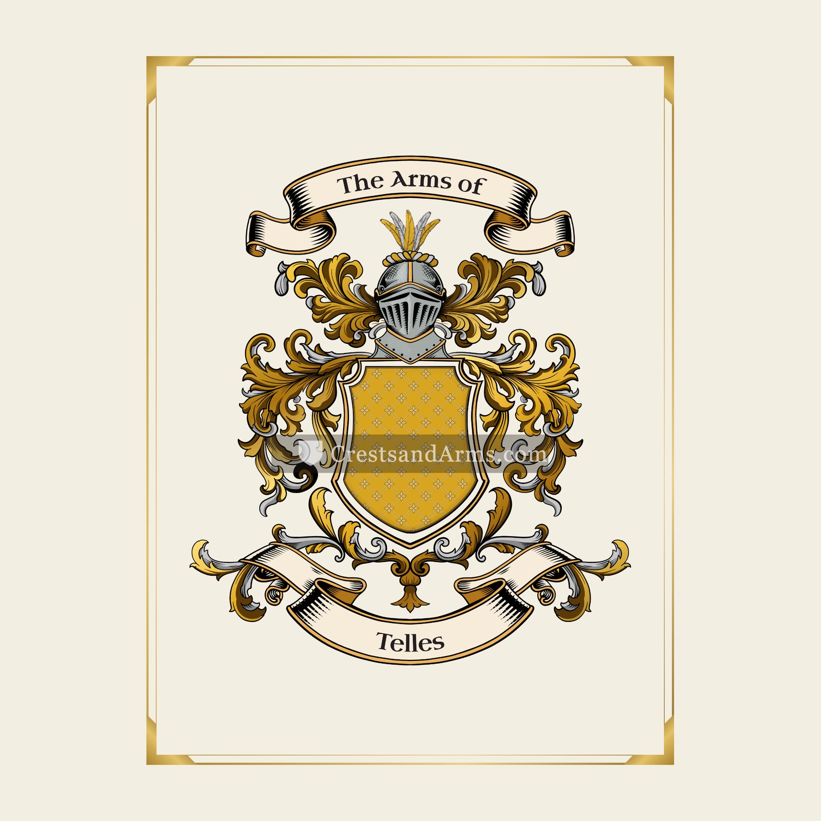 With gold border