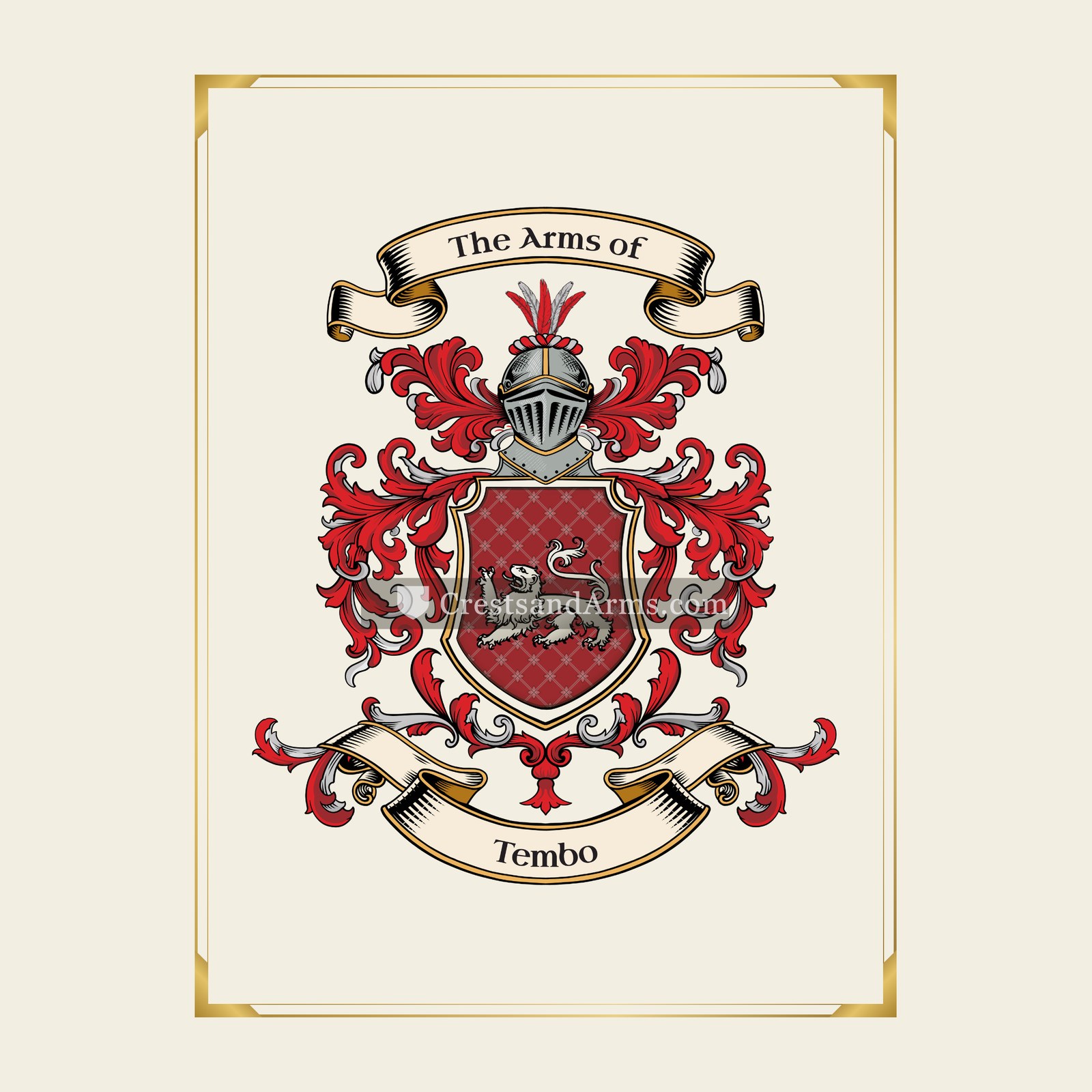 With gold border