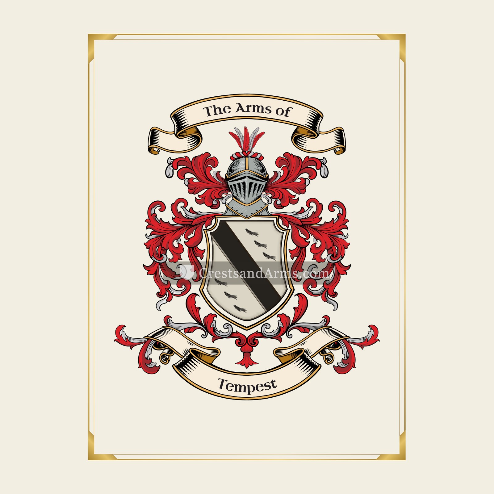 With gold border