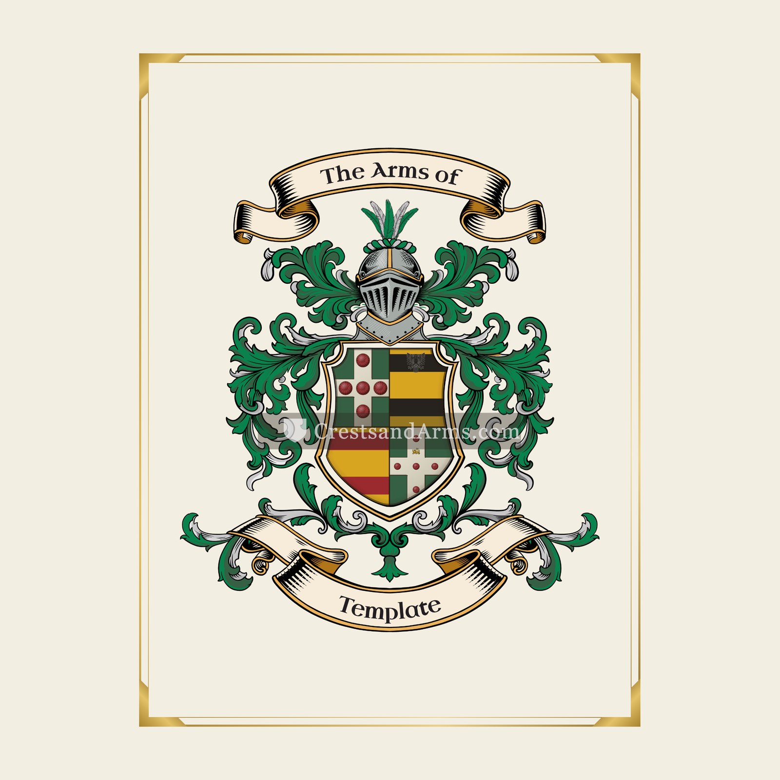 With gold border