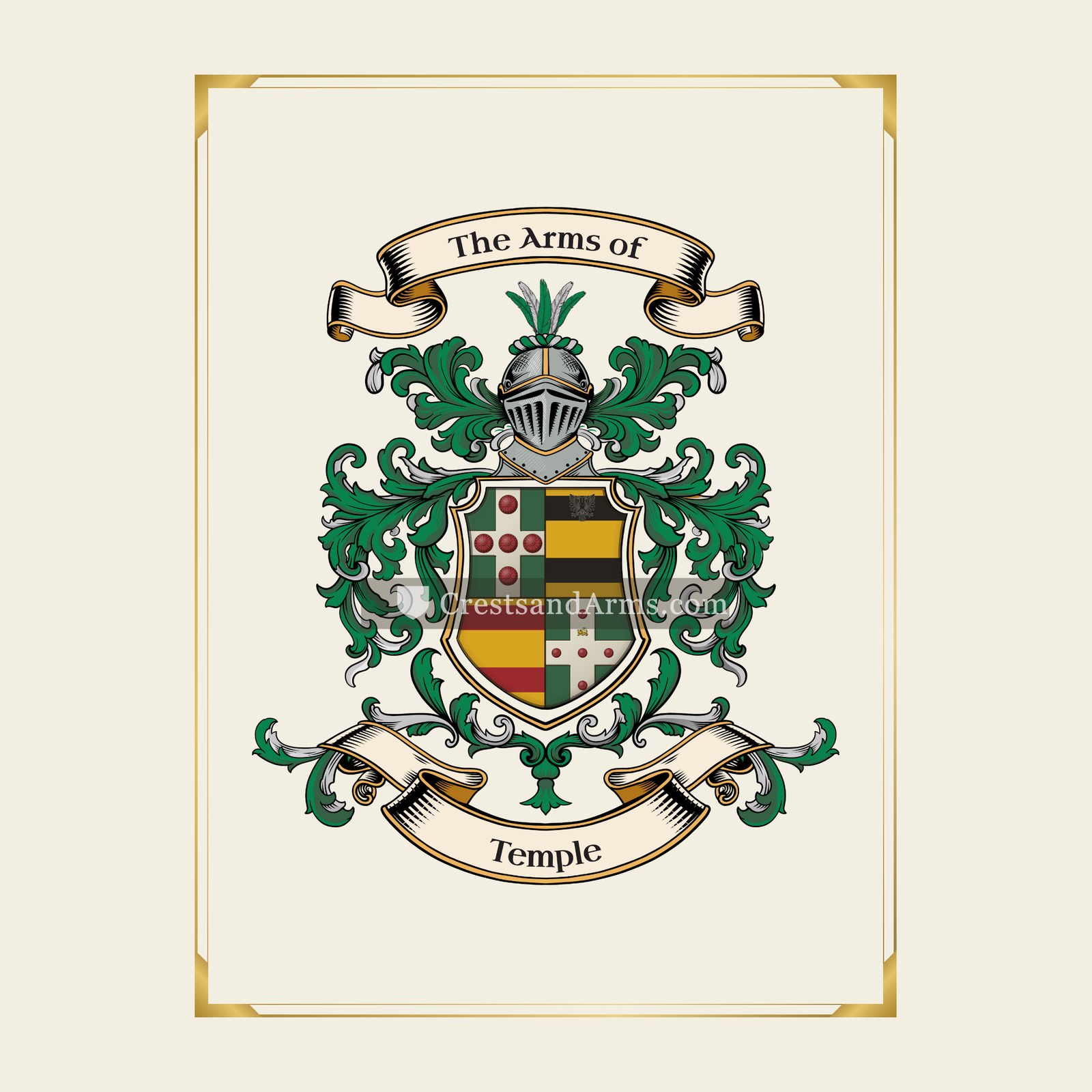 With gold border